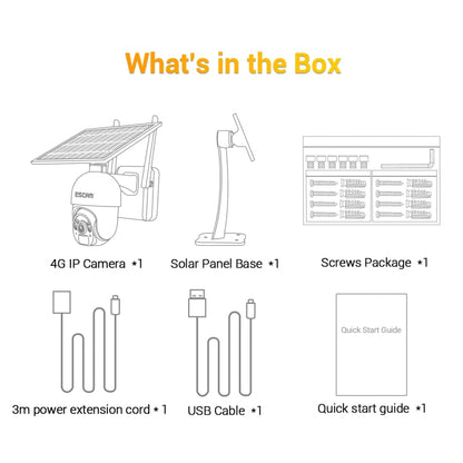 ESCAM QF450 HD 1080P 4G EU Version Solar Powered IP Camera with 16G