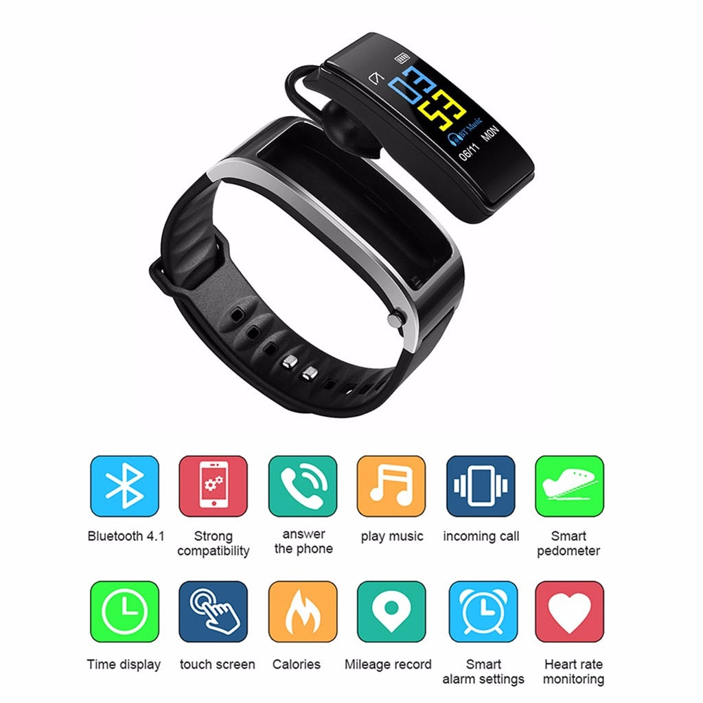 Hot  Y3Plus 2 in 1 Smart Bracelet With