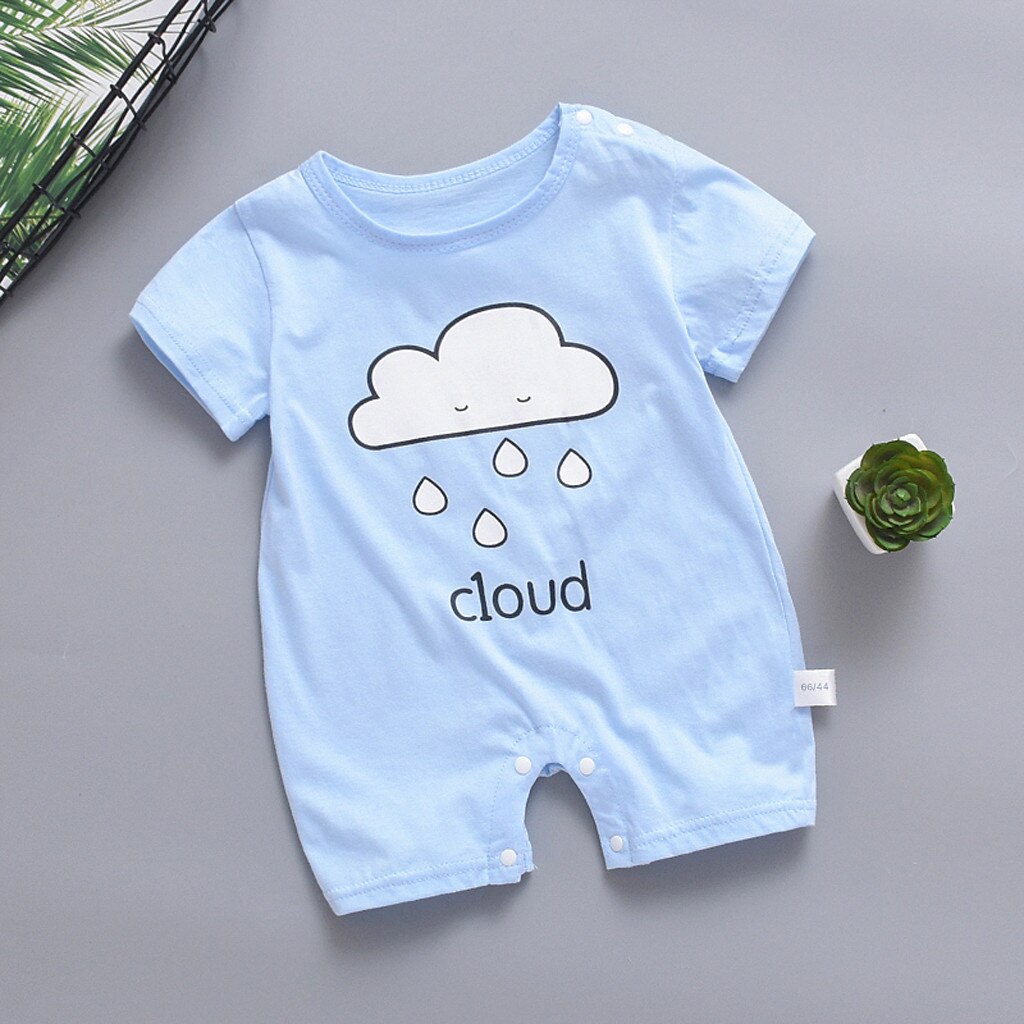 Newborn Baby Boy Girl Short Sleeve Jumpsuit Sun