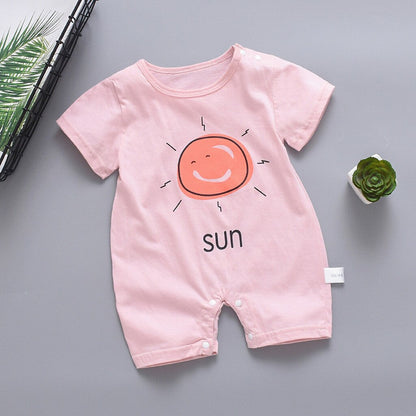 Newborn Baby Boy Girl Short Sleeve Jumpsuit Sun