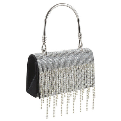 GlitteringTassel Rhinestone Small Square Bag Evening Dinner Bag Party