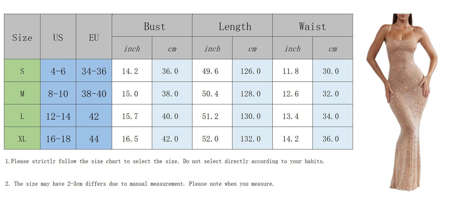 Best Women Clothes Light Diamond Sexy Sling Mermaid Dress