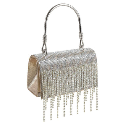 GlitteringTassel Rhinestone Small Square Bag Evening Dinner Bag Party