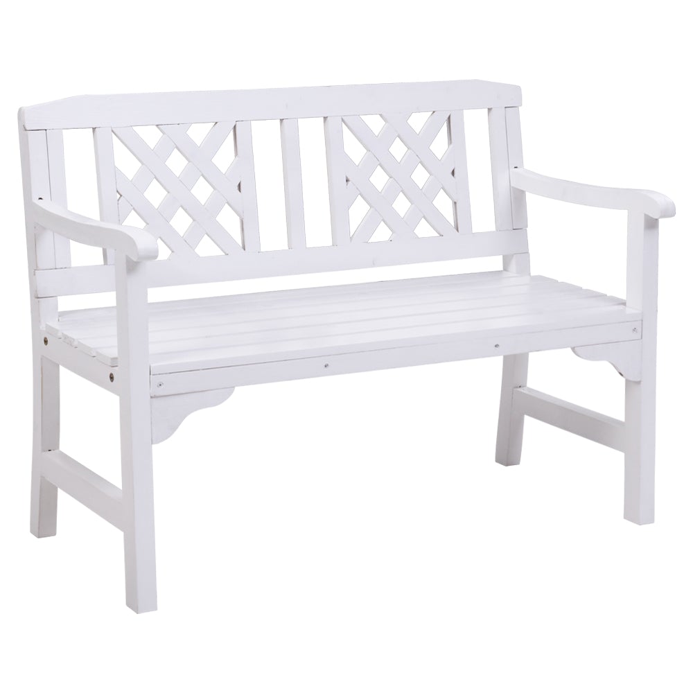 Gardeon Wooden Garden Bench 2 Seat Patio Furniture Timber Outdoor Main image