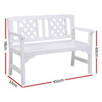 Gardeon Wooden Garden Bench 2 Seat Patio Furniture Timber Outdoor
