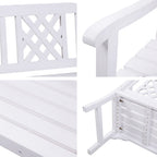 Gardeon Wooden Garden Bench 2 Seat Patio Furniture Timber Outdoor