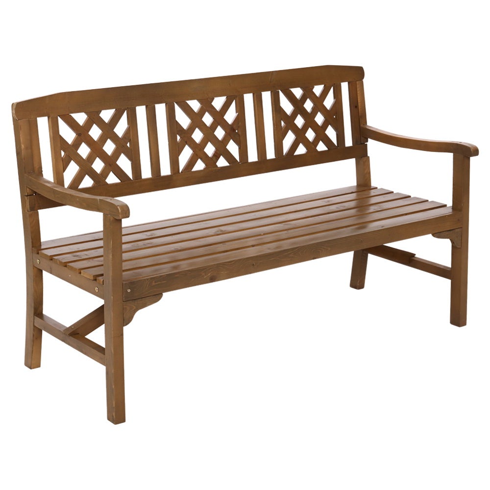 Gardeon Wooden Garden Bench 3 Seat Patio Furniture Timber Outdoor Main image