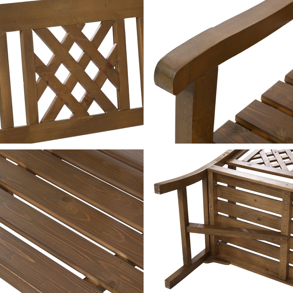 Gardeon Wooden Garden Bench 3 Seat Patio Furniture Timber Outdoor