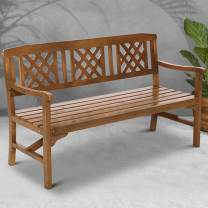 Gardeon Wooden Garden Bench 3 Seat Patio Furniture Timber Outdoor