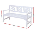 Gardeon Wooden Garden Bench 3 Seat Patio Furniture Timber Outdoor