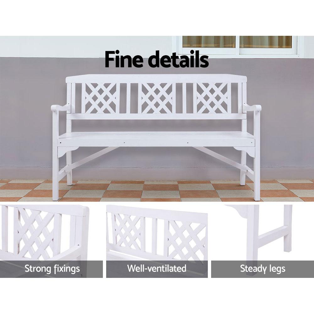 Gardeon Wooden Garden Bench 3 Seat Patio Furniture Timber Outdoor