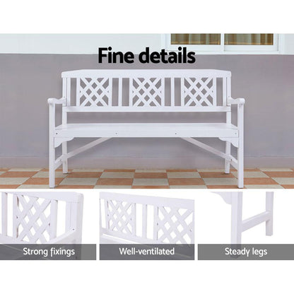 Gardeon Wooden Garden Bench 3 Seat Patio Furniture Timber Outdoor