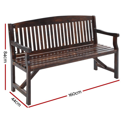 Gardeon Wooden Garden Bench Chair Natural Outdoor Furniture Décor