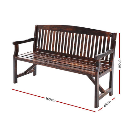 Gardeon Wooden Garden Bench Chair Natural Outdoor Furniture Décor