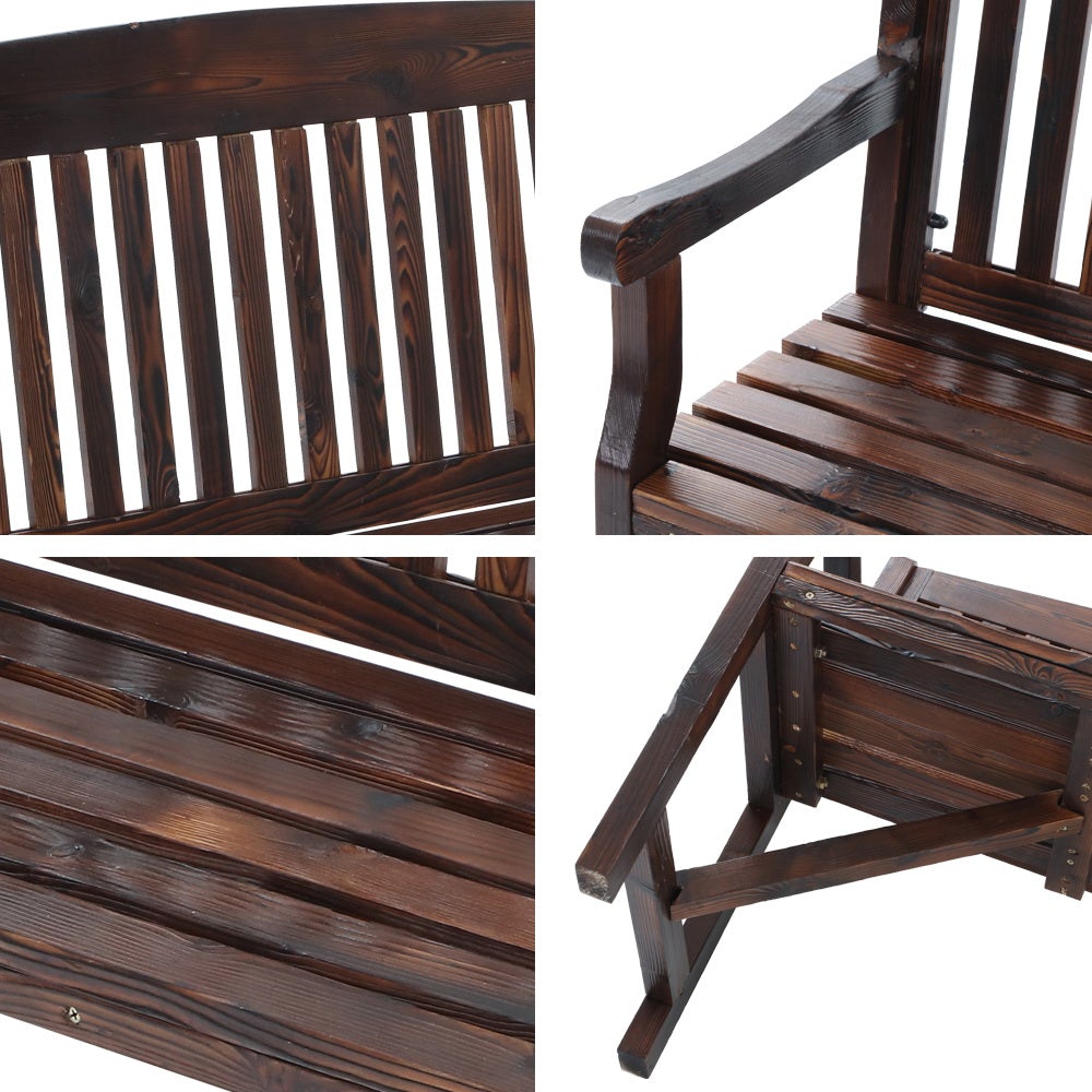 Gardeon Wooden Garden Bench Chair Natural Outdoor Furniture Décor