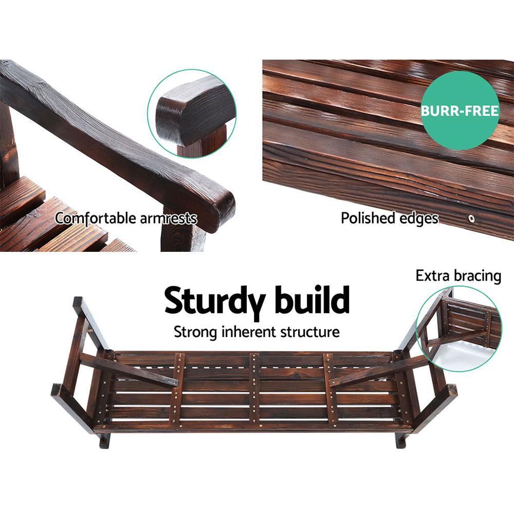 Gardeon Wooden Garden Bench Chair Natural Outdoor Furniture Décor
