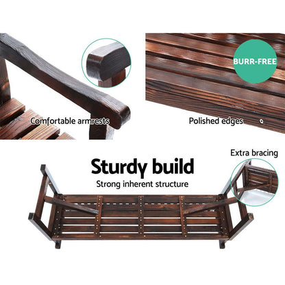 Gardeon Wooden Garden Bench Chair Natural Outdoor Furniture Décor