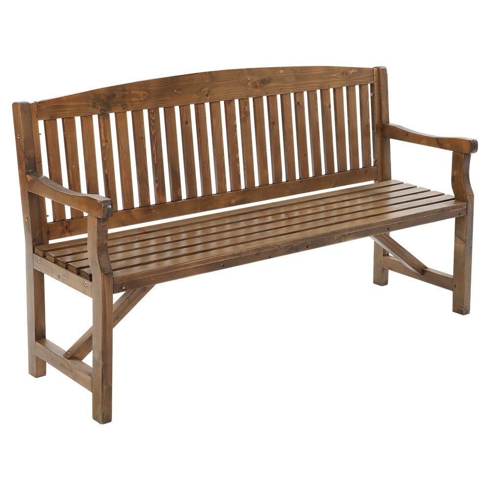 Gardeon Wooden Garden Bench Chair Natural Outdoor Furniture Décor