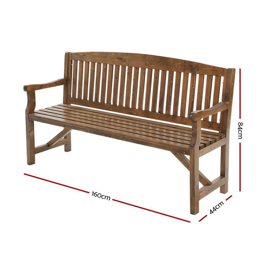 Gardeon Wooden Garden Bench Chair Natural Outdoor Furniture Décor Main image