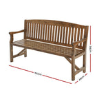 Gardeon Wooden Garden Bench Chair Natural Outdoor Furniture Décor
