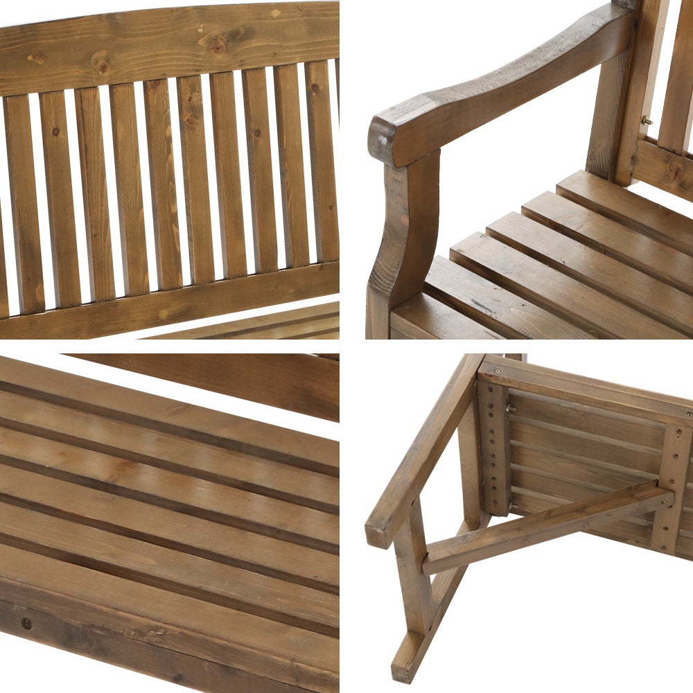 Gardeon Wooden Garden Bench Chair Natural Outdoor Furniture Décor