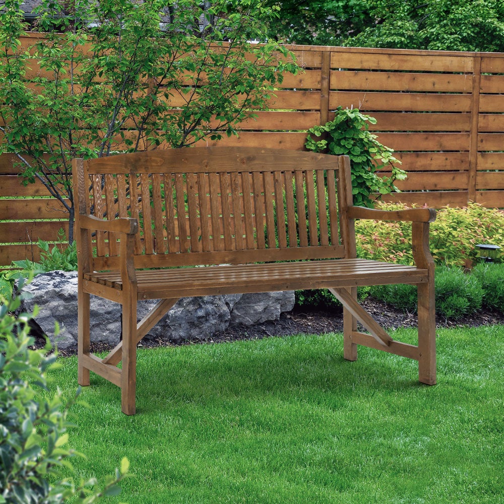 Gardeon Wooden Garden Bench Chair Natural Outdoor Furniture Décor