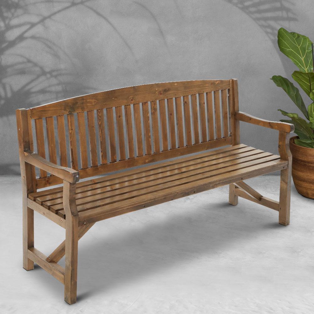 Gardeon Wooden Garden Bench Chair Natural Outdoor Furniture Décor