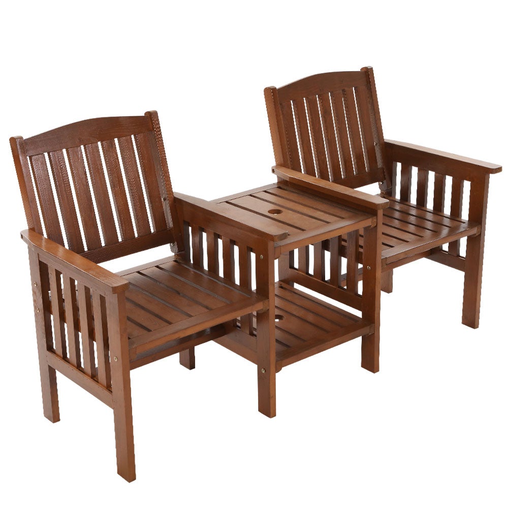 Gardeon Garden Bench Chair Table Loveseat Wooden Outdoor Furniture