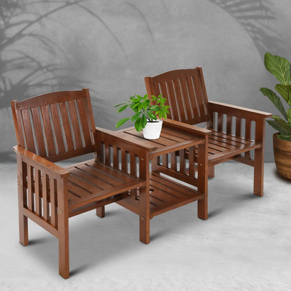 Gardeon Garden Bench Chair Table Loveseat Wooden Outdoor Furniture