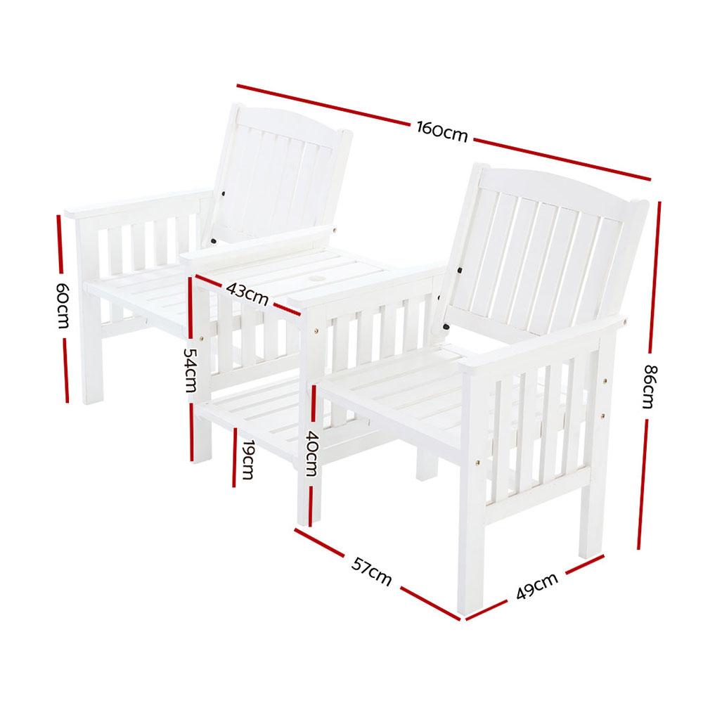 Gardeon Garden Bench Chair Table Loveseat Wooden Outdoor Furniture Main image
