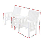 Gardeon Garden Bench Chair Table Loveseat Wooden Outdoor Furniture