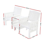 Gardeon Garden Bench Chair Table Loveseat Wooden Outdoor Furniture