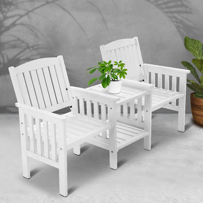 Gardeon Garden Bench Chair Table Loveseat Wooden Outdoor Furniture