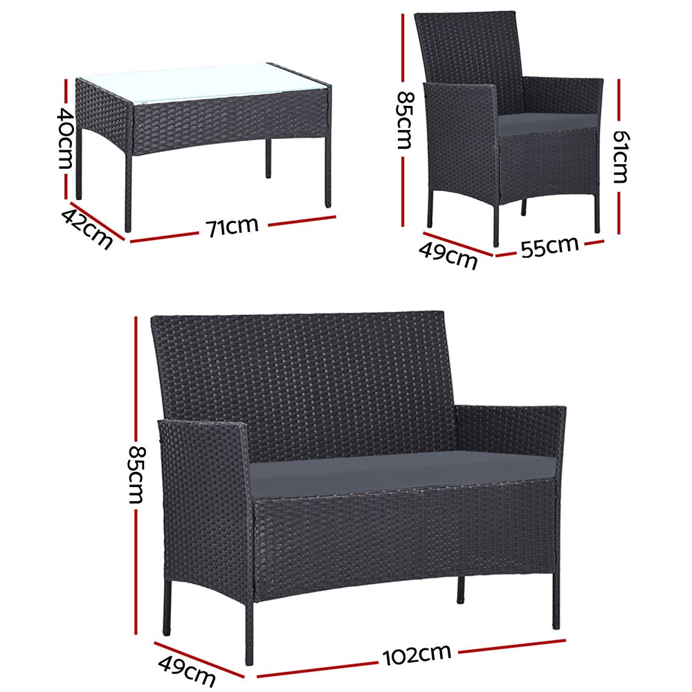 Gardeon Garden Furniture Outdoor Lounge Setting Wicker Sofa Patio Secondary image