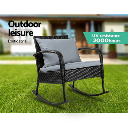 Gardeon Outdoor Furniture Rocking Chair Wicker Garden Patio Lounge