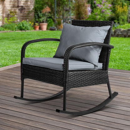 Gardeon Outdoor Furniture Rocking Chair Wicker Garden Patio Lounge