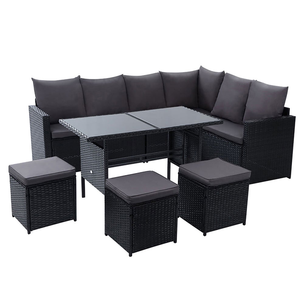 Gardeon Outdoor Furniture Dining Setting Sofa Set Lounge Wicker 9 Main image