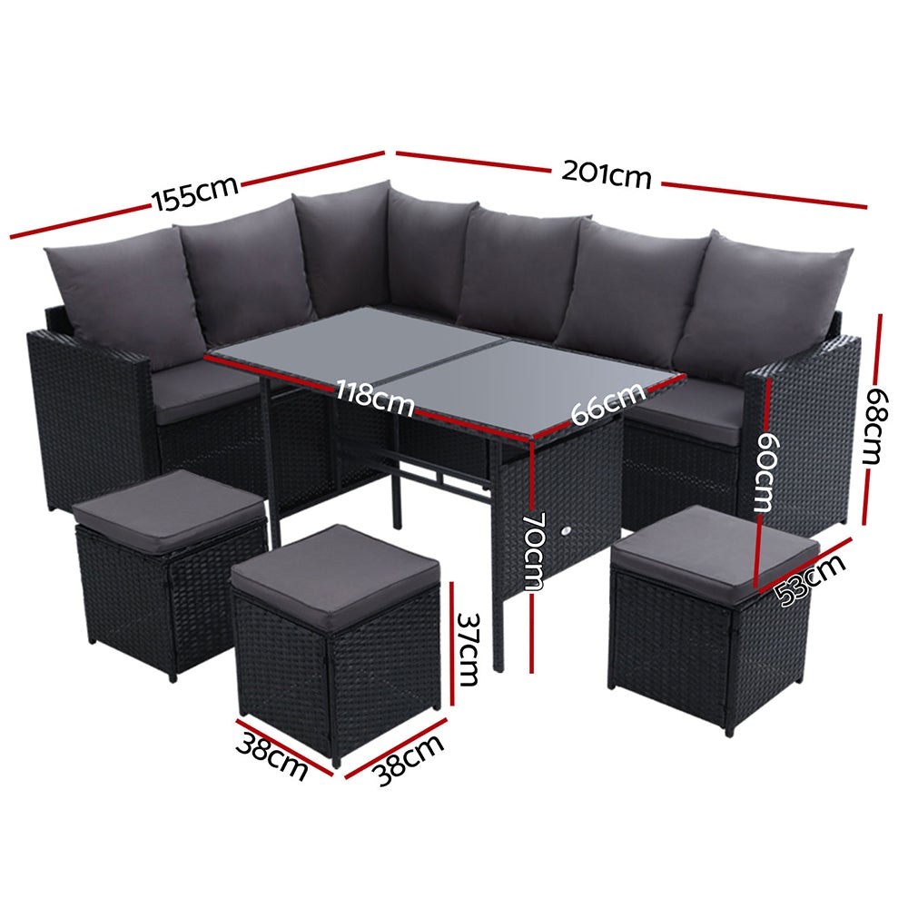 Gardeon Outdoor Furniture Dining Setting Sofa Set Lounge Wicker 9 Secondary image