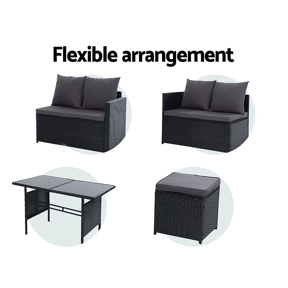 Gardeon Outdoor Furniture Dining Setting Sofa Set Lounge Wicker 9