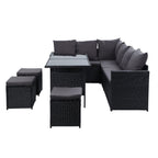 Gardeon Outdoor Furniture Dining Setting Sofa Set Wicker 9 Seater