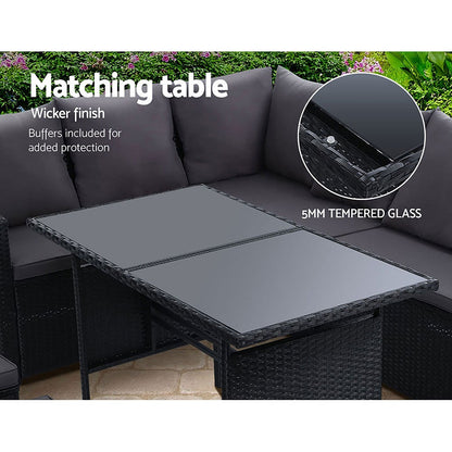 Gardeon Outdoor Furniture Dining Setting Sofa Set Wicker 9 Seater