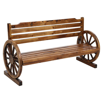 Gardeon Garden Bench Wooden Wagon Chair 3 Seat Outdoor Furniture