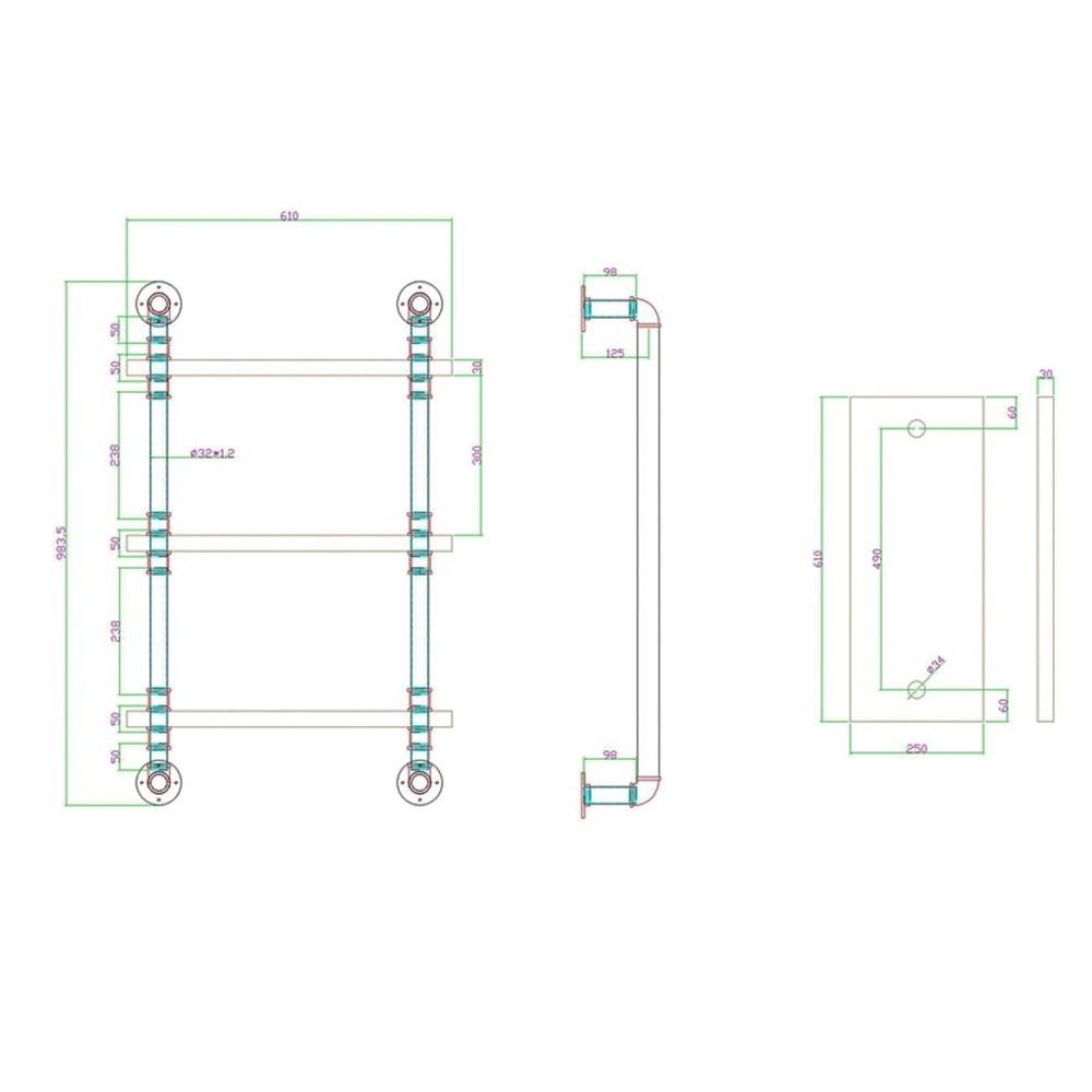 Artiss Display Shelves Wall Brackets Bookshelf Industrial DIY Pipe