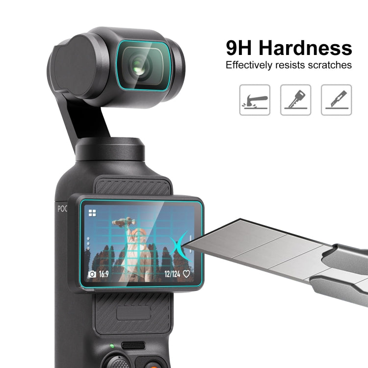 For DJI OSMO Pocket 3 PULUZ 9H 2.5D HD Tempered Glass Lens Protector +