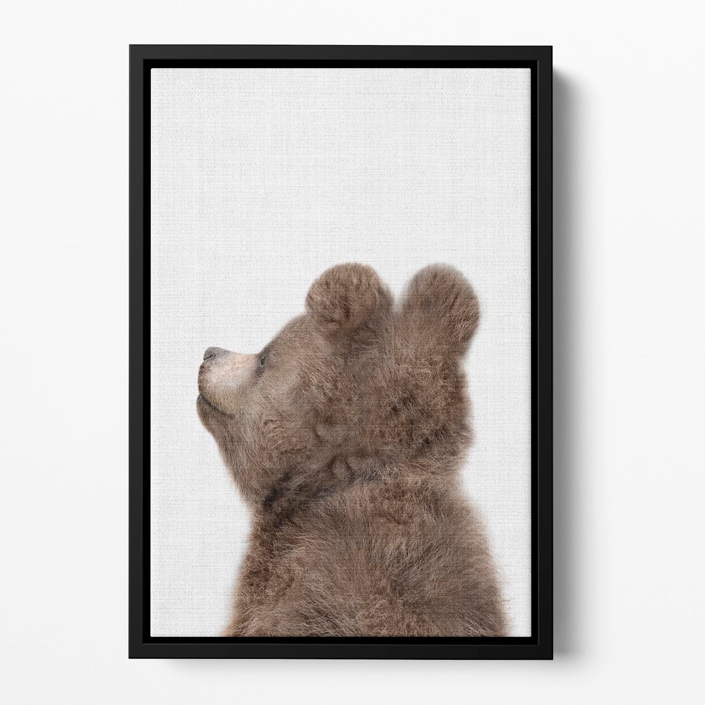 Peekaboo Baby Bear Back Floating Framed Canvas