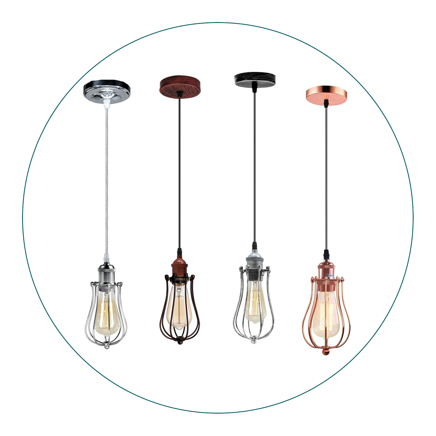 Ceiling Rose Balloon Cage Hanging Pendant Lamp Holder Light Fitting Main image