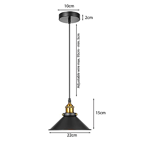Black and gold Pendant light 3 Pack E27 ~3567 Secondary image