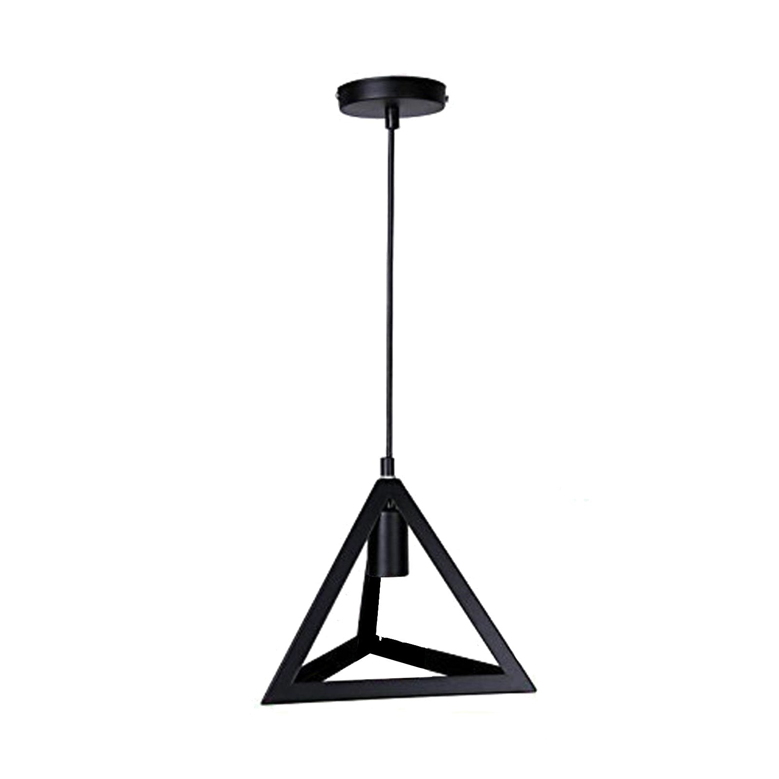 Black triangle metal wire frame lamp Light wire cage Lampshade~1175 Main image