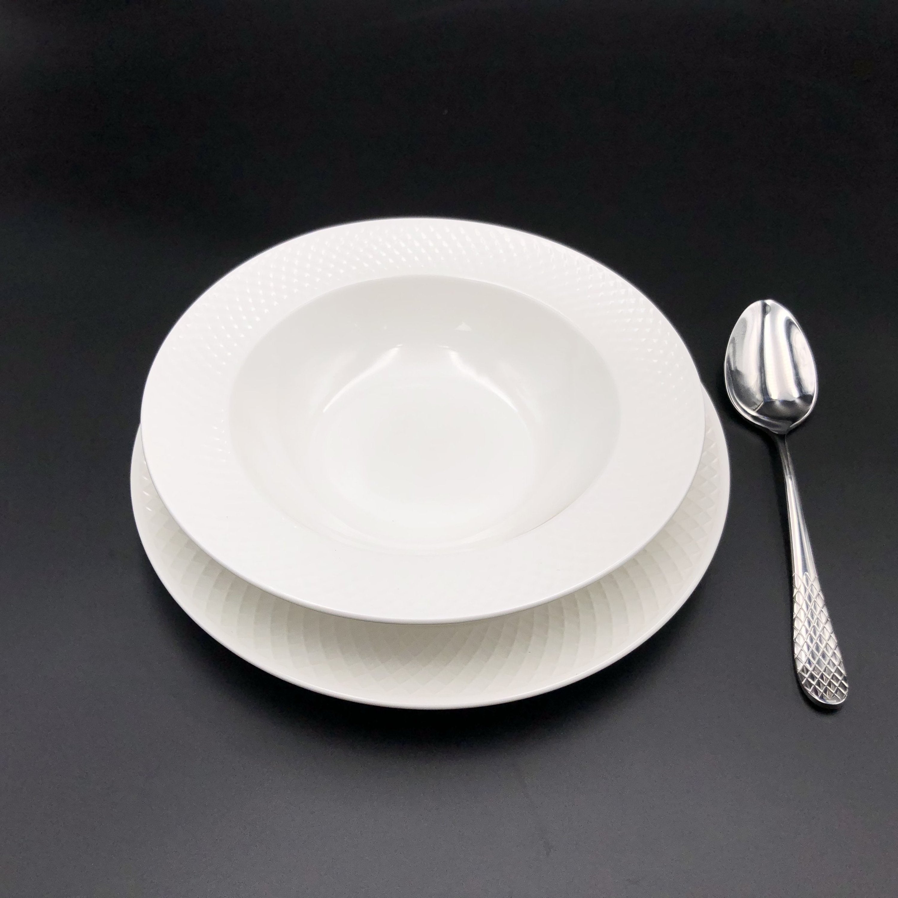 Fine Julia Porcelain Deep Plate Dinnerware Set For 6 Including 10" Secondary image