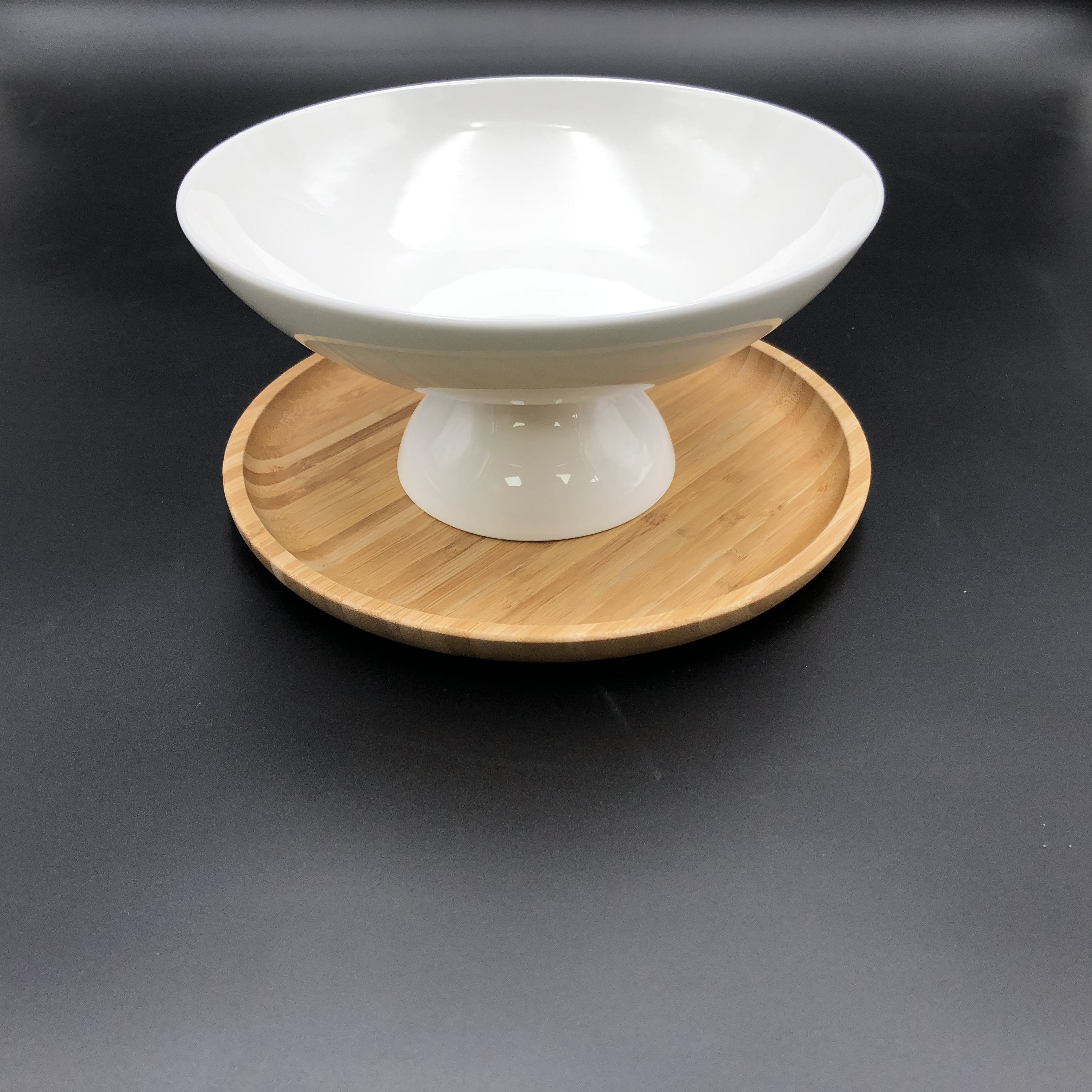 Fine Porcealim Fruit Vase With A10 Inch Bamboo Tray Secondary image